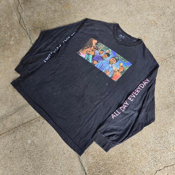 Vtg Y2k DGK All Day Ice Cube Movie Scene Montage Graphic Longsleeve Tee Shirt XL - Picture 2 of 5